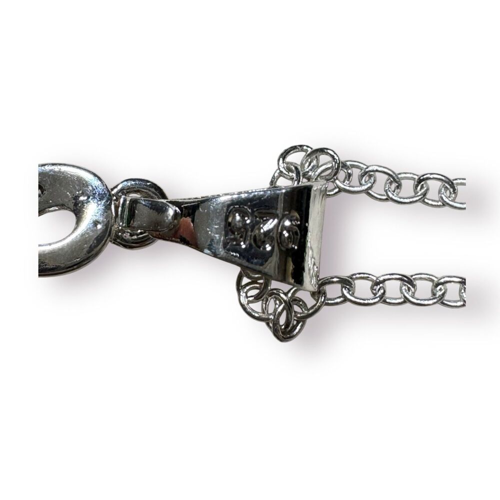 Music Note Rhinestone Sterling Silver 925 Necklace - Picture 5 of 6